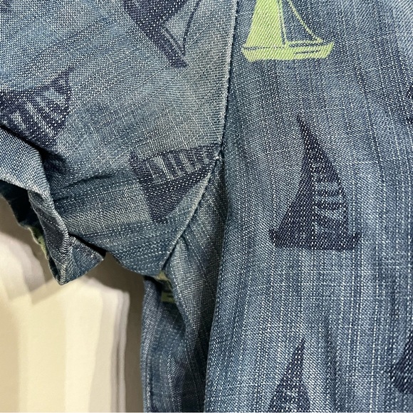 Anthropologie Dress Denim Chambray Nautical‎ Boats Porridge size 4 w/ Pockets - Picture 8 of 10